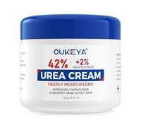 OUKEYA Crème d'Urée Nouvelle Formule, 42% Urée, Crème Pieds et Mains pour Talons Crevassés et Peau Sèche, Hydratante Réparatrice, Soin Anti-Callosités