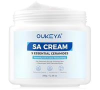 OUKEYA SA Crème Lissante Anti-Rugosités Corps, 5 Céramides Essentiels, Exfoliant Doux BHA & Acide Hyaluronique, Hydrate, Lisse, Peaux Sèches & Rugueuses, Crème Visage Pieds & Mains, 350g/12,35 oz