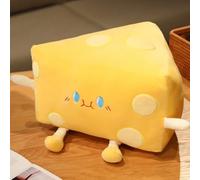 OUKEYI Cheese Plush Pillow ，Funny Food Bread Cheese Stuffed Toys Soft Toast Sofa Pillow， Kawaii Room Decor Holiday Birthday for Kids Boys Girls