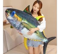 OUKEYI Coussin doux en forme de poisson en peluche de thon pour décoration de la maison, cadeau pour enfants, jouet en peluche (60 cm)