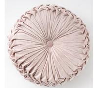 OUKEYI Coussin rond plissé en velours de couleur pure pour canapé - 35,1 cm - Motif citrouille - Convient pour la décoration de la maison, du lit, de la voiture (rose)