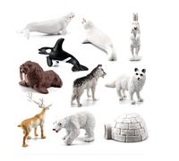 OUKEYI Lot de 10 figurines r alistes d'animaux polaires, mini jouets d'animaux arctiques, 2,5 5 cm, en plastique, cerf de la toundra arctique,