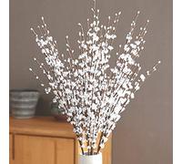 OUKEYI Lot de 12 Fleurs de Jasmin artificielles à Tige Longue pour hôtel, Maison, Bureau, Cuisine, Chambre à Coucher, fête de Mariage, décoration (Blanc)