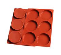 OUKEYI Lot de 2 grands moules à gâteau en silicone à 6 cavités en forme de disque rond en résine antiadhésive, moule à mousse, moule à gâteau, chocolat, tarte, muffin, sandwich, œufs, ustensiles de