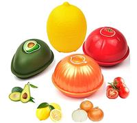OUKEYI Lot de 4 boîtes de rangement pour fruits et légumes pour réfrigérateur, récipient de stockage d'oignons, conservateur de tomates et conservateur de citron, économiseur d'avocat