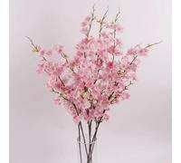 OUKEYI Lot de 4 branches de fleurs de cerisier artificielles à tige de 74 cm de long pour arrangements de vase pour mariage, printemps, intérieur et extérieur, décoration de fête (rose)