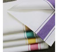 OUKEYI Lot de 5 serviettes de table en coton artisanal, multicolores, 35 x 48 cm, douces et confortables, réutilisables, parfaites pour la maison