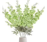 OUKEYI Lot de 6 Fleurs artificielles en Soie Delphinium de 85,1 cm - Fleurs artificielles à Tige Longue pour Grand Vase, Maison, décoration de fête de Mariage (Vert Clair)