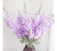 OUKEYI Lot de 6 Fleurs artificielles Lilas Delphinium, 85 cm, réaliste, élégant, Formel, Soie, Fleurs artificielles, Mariage, décoration d'intérieur