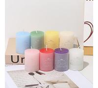 OUKEYI Lot de 8 bougies piliers parfumées, sans fumée, citron et jasmin, 5,1 x 5,1 cm, longue durée, combustion propre, pour décoration d'intérieur, salle de bain, mariage