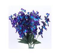 OUKEYI Lot de 8 tiges d'orchidées artificielles en soie turquoise de 68,6 cm, pour bouquet de mariage, couronne, centre de table, décoration extérieure (bleu violet), OUKEYI-100911