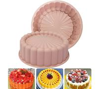 OUKEYI Moule à charlotte en silicone de 20,3 cm - Moule rond anti-adhésif en silicone réutilisable pour la cuisson de gâteaux sablés aux fraises, cheesecake, brownie, tarte (rose)