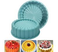 OUKEYI Moule à charlotte en silicone de 20,3 cm - Moule rond anti-adhésif en silicone réutilisable pour la cuisson de gâteaux sablés aux fraises, cheesecake, brownie, tarte (vert)