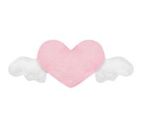 OUKEYI Oreiller en peluche rose en forme de cœur, avec ailes d'ange pour appuie-tête de voiture, coussin doux et confortable pour la conduite, les voyages, la chambre, le bureau, la voiture