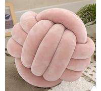 OUKEYI Oreillers ronds en forme de nœud doux - 25 cm - Décoration de chambre d'enfant - Oreiller en peluche pour la maison, la chambre à coucher, le canapé, le lit, le sol (rose)