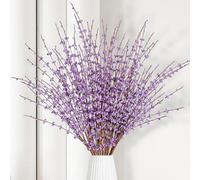 OUKEYI OUKEYI-100882 Lot de 8 fleurs de jasmin artificielles de 74,9 cm de long avec branches sèches pour mariage, maison, fête, bureau, fête, bricolage (violet clair)