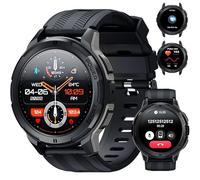 OUKITEL BT10 Montre Connectée Homme avec Appels Bluetooth,1,43" AMOLED Batterie 410mAh, Montre Etanche 5 ATM pour Android iOS avec Moniteur Fréquence Cardiaque, Surveillance Sommeil, Noir
