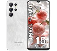 OUKITEL C1 Smartphone Pas Cher - 16Go+128Go - 5150mAh - Écran 6.52"" - Android 15 - Caméra 13MP - Téléphone Double SIM 4G/GPS Blanc
