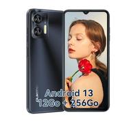 OUKITEL C35 Smartphone Téléphone Portable 12Go + 256Go Écran HD+ 6.56"" Caméra 50MP+8MP 5150mAh Android 13 GPS Dual SIM 4G - Noir