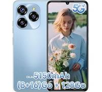 OUKITEL C50 Téléphone Portable Débloqué 2024 - Smartphone Android 14 Écran 6.8 Smartphone Pas Cher 8Go+128Go/TF 1To Octa Core Batterie 5150mAh Smartphone Débloqué 5G Dual SIM- BLEU Bleu G