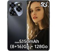 OUKITEL C50 Téléphone Portable Débloqué 2024 - Smartphone Android 14 Écran 6.8 Smartphone Pas Cher 8Go+128Go/TF 1To Octa Core Batterie 5150mAh Smartphone Débloqué 5G Dual SIM- NOIR Noir G