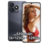 Oukitel C51 Smartphone 18Go (6+12) RAM /128Go ROM, Écran 6.8"" HD+ 5150mAh 13MP Android 13 Téléphone Portable GPS Double SIM - Noir