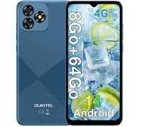 OUKITEL C53 6.6"" 8(4+4)Go + 64Go 4300mAh Téléphone portable Pas Cher Android 14 13MP+5MP Smartphone 4G Double Sim GPS - Bleu