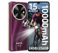 OUKITEL C59 Pro Smartphone sans abonnement Android 15-24 Go + 256 Go Téléphone portable sans abonnement 10000 mAh 6,88 pouces 13MP + 5MP Appareil photo 120LM Lampe de poche Écran 90 Hz, NFC, GPS, Doub