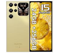 OUKITEL C62 Pro Smartphone Pas Cher Android 15, 24(8+16)GO +256GO/1TO, 6,88" HD+ & 1.81" Arrière Écran, Telephone Portable Pas Cher Batterie 5150mAh, 13MP+5MP, Téléphone Gaming 4G Dual SIM/GPS/FNC-Or