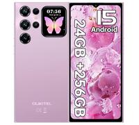 OUKITEL C62 Pro Telephone Portable Pas Cher Android 15, 24GO+256GO/1TO, 6,88" HD+ & 1.81" Arrière Écran, Smartphone Pas Cher Batterie 5150mAh, Smartphone Débloqué 4G Dual SIM/GPS/13MP/OTG/FNC-Violet