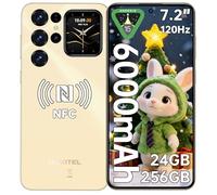 OUKITEL C68 Plus Téléphone Portable - 7.2" HD + Arrière Écran 64MP+8MP 24GO RAM+256GO ROM/TF 1TO Telephone Portable 6000mAh Android 15 Smartphone Empreinte Digitale/Face ID/Dual SIM/NFC/OTG/GPS - Or