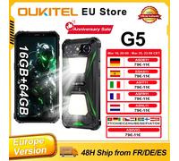 Oukitel G5 Android 14 double lumières de Camping 4G Smartphone robuste 4GB + 12GB extension RAM 64GB ROM 6300mAh 13MP 6.0 ''HD téléphone portable vert