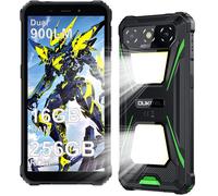 OUKITEL G5 Smartphone Robuste 16Go+256Go 6.0"" Android 14 6300mAh 13MP 900LM Double Lampe Camping Double SIM 4G NFC GPS - Vert