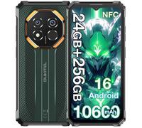 OUKITEL G7 Smartphone Robuste 24Go + 256Go 10600mAh 64MP AI Caméra 6,52'' Écran IP68 Téléphone portable 4G Double SIM NFC GPS Vert