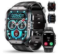 OUKITEL Montre Connectée Homme,1.96" HD Smartwatch avec Appel Bluetooth,100+Mode Sportifs,Montre Sport pour Surveiller Cardio,Podometre,Sommeil,Étanche 5ATM,Montre Connectée pour Android iOS Noir