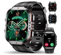 OUKITEL Montre connectée militaire pour homme avec fonction téléphone, montre de fitness robuste avec mesure de la pression artérielle, étanche 5 ATM, 120 + modes de sport avec SPO2/fréquence