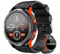 OUKITEL Montre intelligente pour homme 1,43" AMOLED avec appels Bluetooth, 5 ATM étanche, 100+ modes sportifs, cardiofréquencemètre, pression artérielle, moniteur de sommeil, Android iOS