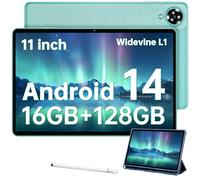 OUKITEL OT11 Android 14 Tablet - 11 Pouces Tablette Gaming 16Go + 128Go (Extensible Jusqu’à 1To) Tablette Tactile, Batterie 8000 mAh,Caméra 13 MP,Dual Sim 4G,Face ID,GPS,OTG,5G WiFi,BT5.0-Vert