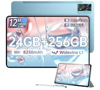 OUKITEL OT5S Tablette Android 14 - Tablette 12 Pouces 24Go RAM + 256Go ROM(TF 2To) Tablette Tactile,8250mAh/18W, 16MP+8MP，Dual 4G LTE/5G WiFi/BT5.0/GMS/GPS/Widevine L1/Facial ID - Bleu