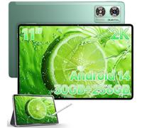 OUKITEL OT8 (2024) Tablette 8800mAh - Tablette Tactile 11 Pouces avec Cas,30 GO RAM+256 GO ROM, Tablette Android 13 avec Stylet,Octa-Core丨8MP+13MP丨5G WiFi丨Bluetooth 5.0丨Certifié GMS丨Face ID - Vert
