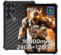 OUKITEL RT11 5G Tablette Tactile 10000mAh 24GB+128GB Android 16 Partage D'écran Filaire DP 8"" IPS Tablette Incassable 16MP NFC/OTG