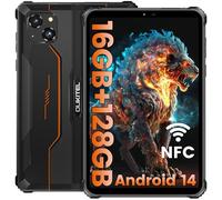 OUKITEL RT3 Pro Tablette Incassable 8 Pouces, Android 14 Tablette Tactile 5150mAh Batterie, 16Go (4+12)+128 Go/TF 1To Mini Tablette Durcie, 16MP/4G Dual SIM/NFC/GPS/OTG/Face ID - Orange