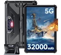 OUKITEL RT7 - Tablette 5G Incassable,32000mAh Tablette Tactile 10.1 FHD+,24GO(12+12) RAM + 256GO ROM (TF 1To),Tablette Android 13,48MP+32MP Caméra, Dual SIM 5G,IP68/IP69K/GPS/OTG/2Ans Garantie-Noir