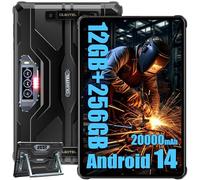 OUKITEL RT8 Android 14 Tablette Incassable 20000mAh - 12GO RAM + 256GO ROM, Tablette Durcie 11 Pouces FHD+, 48MP+32MP Caméra, Tablette Tactile, Dual SIM 4G, IP68/IP69K/OTG/NFC/500Nit (Support)