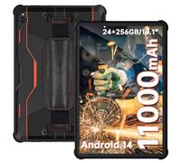 OUKITEL RT9 Tablette Incassable - Android 14 Tablette PC, 11000mAh Tablette Durcie, 24Go+256GO(TF 1To) 10.1''HD Tablette Tactile, IP68/IP69K,16MP/Octa-Core/Double SIM 4G/WiFi 5G/OTG/Face ID/GPS,Orange