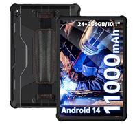 OUKITEL RT9 Tablette Incassable - Android 14 Tablette PC, 11000mAh Tablette Durcie, 24Go+256GO(TF 1To) 10.1''HD Tablette Tactile, IP68/IP69K, 16MP/Octa-Core/Double SIM 4G/WiFi 5G/OTG/Face ID/GPS, Noir