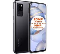 OUKITEL Smartphone Débloqué C21, Téléphone Portable Android 10 Dual SIM, 20MP AI Selfie+16MP Caméra Quad, 6.4'' FHD+ Affichage Complet Octa-Core 4GB + 64GB, Type-C Empreinte Digitale, Face ID Noir