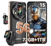 OUKITEL WP200 Pro 5G Téléphone Portable Incassable - 72GO RAM + 1TO ROM, Android 15 Téléphone Incassable 6.7''FHD+120Hz, 108MP+32MP, 8800mAh, Gemini AI/Dual SIM 5G/WiFi6/NFC avec Écouteurs/Montre