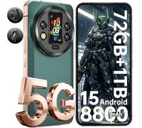 OUKITEL WP200 Pro Téléphone Portable Incassable - Android 15 Smartphone Incassable 72Go+1To, 6.7''FHD+, 8800mAh, 108MP+32MP, Dual SIM 5G/Fingerprint/WiFi6/NFC avec Écouteurs/Montre Détachables Vert