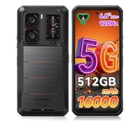OUKITEL WP300 5G 36(12+24)GB+512GB Android 15 6.8" FHD+ Smartphone 120Hz 108MP 16000mAh 45W Lampe de camping Téléphones intelligents noir